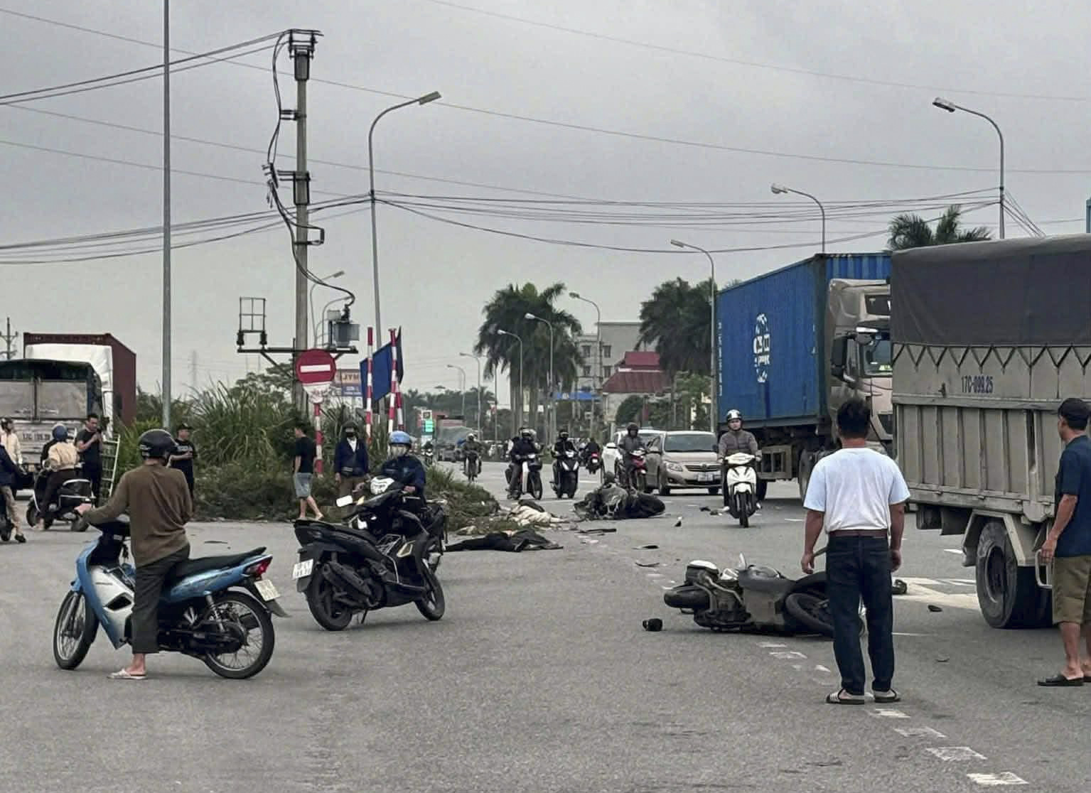 Hiện trường vụ tai nạn. Ảnh- H.A