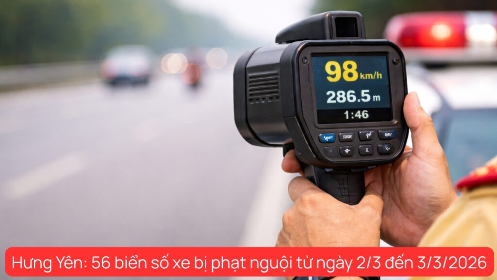 Danh sách56 biển số xe bị phạt nguội từ ngày 2/3 đến 3/3/2026 tỉnh Hưng Yên