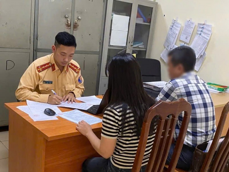 Nữ tài xế đã đến làm việc tại cơ quan Công an