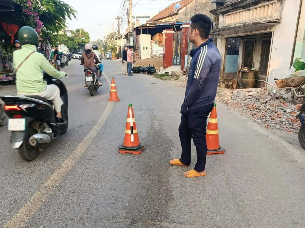 Hiện trường vụ tai nạn.