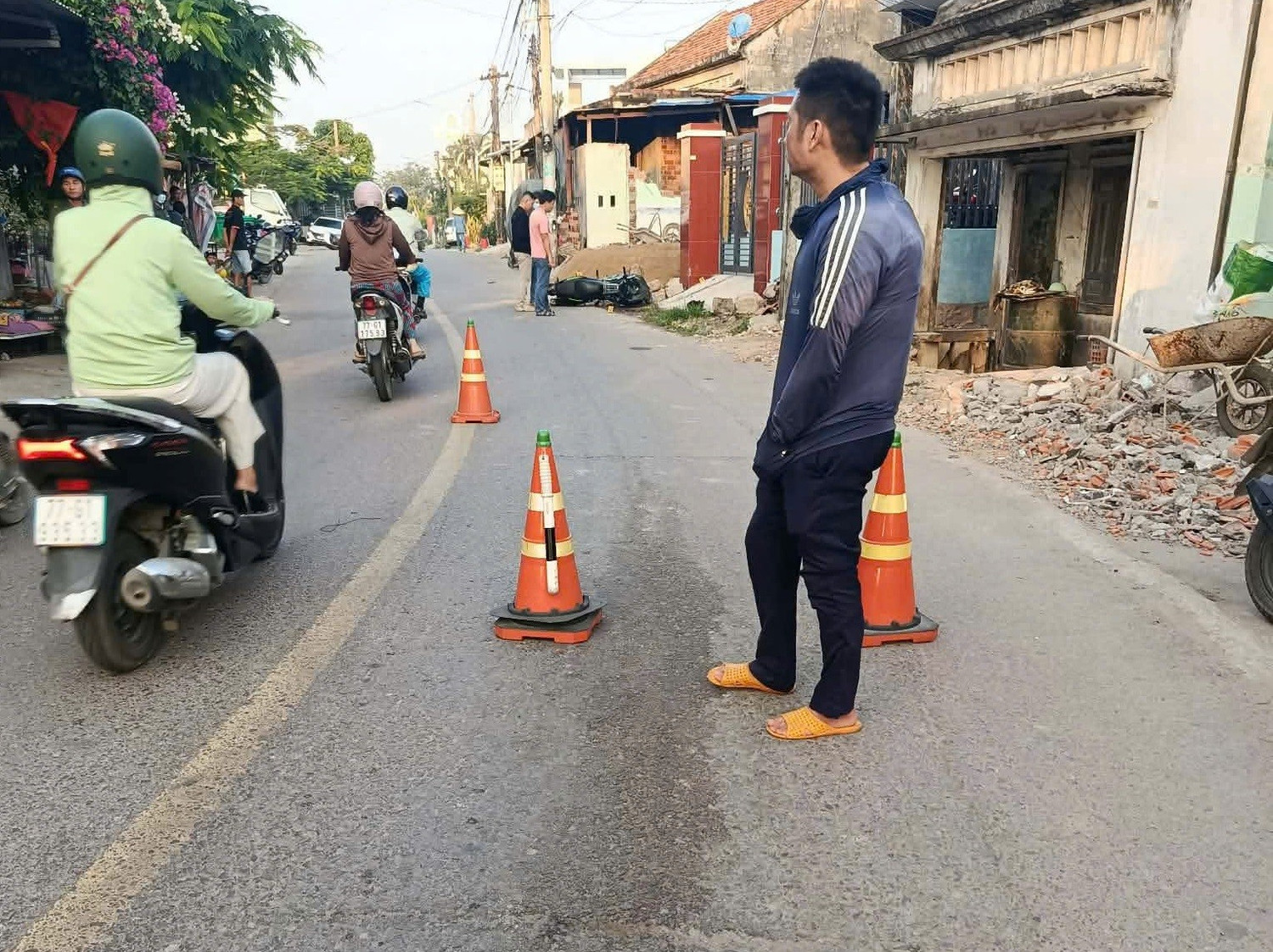 Hiện trường vụ tai nạn.