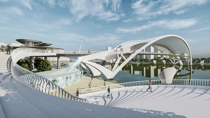 
Phối cảnh cầu đi bộ. Ảnh: Liên danh Chodai - Takashi Niwa Architects và Chodai Kisojiban Việt Nam
